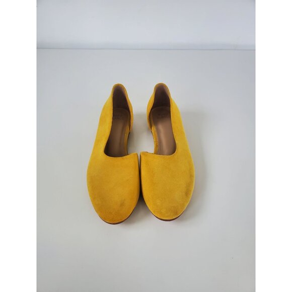 Tony Blanco Anthropologie Mustard Yellow Flats Size 40 US 9.5 - 10 Suede Shoes - Picture 15 of 15